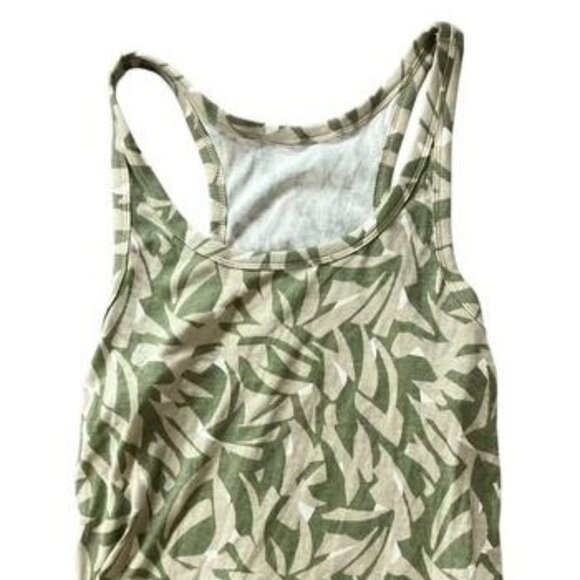 Green and Tan Palm Leaf Pattern Tank Top - Picture 1 of 3
